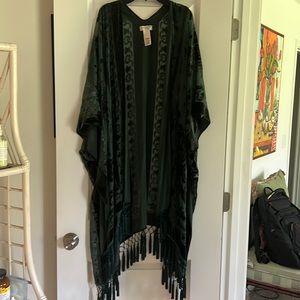 Free people Velvet Kimono with Fringe